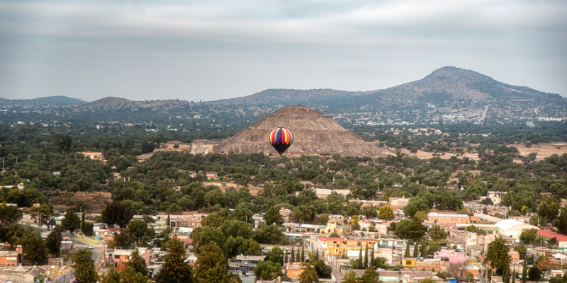 Volar en globo en Teotihuacán