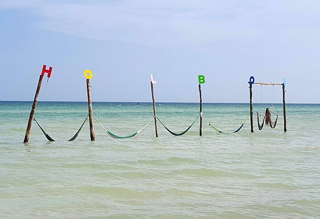 Holbox letras en la playa