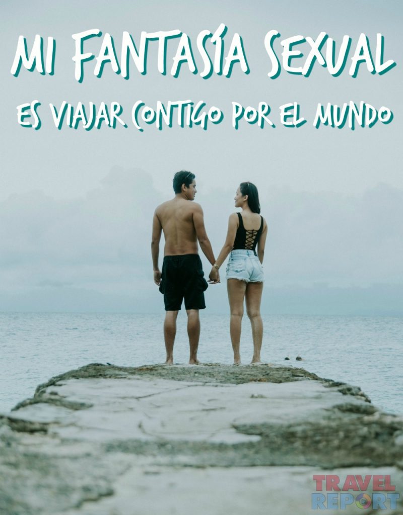 pareja viajeros viajera tomada de manos paisaje playa frases de amor para viajeros