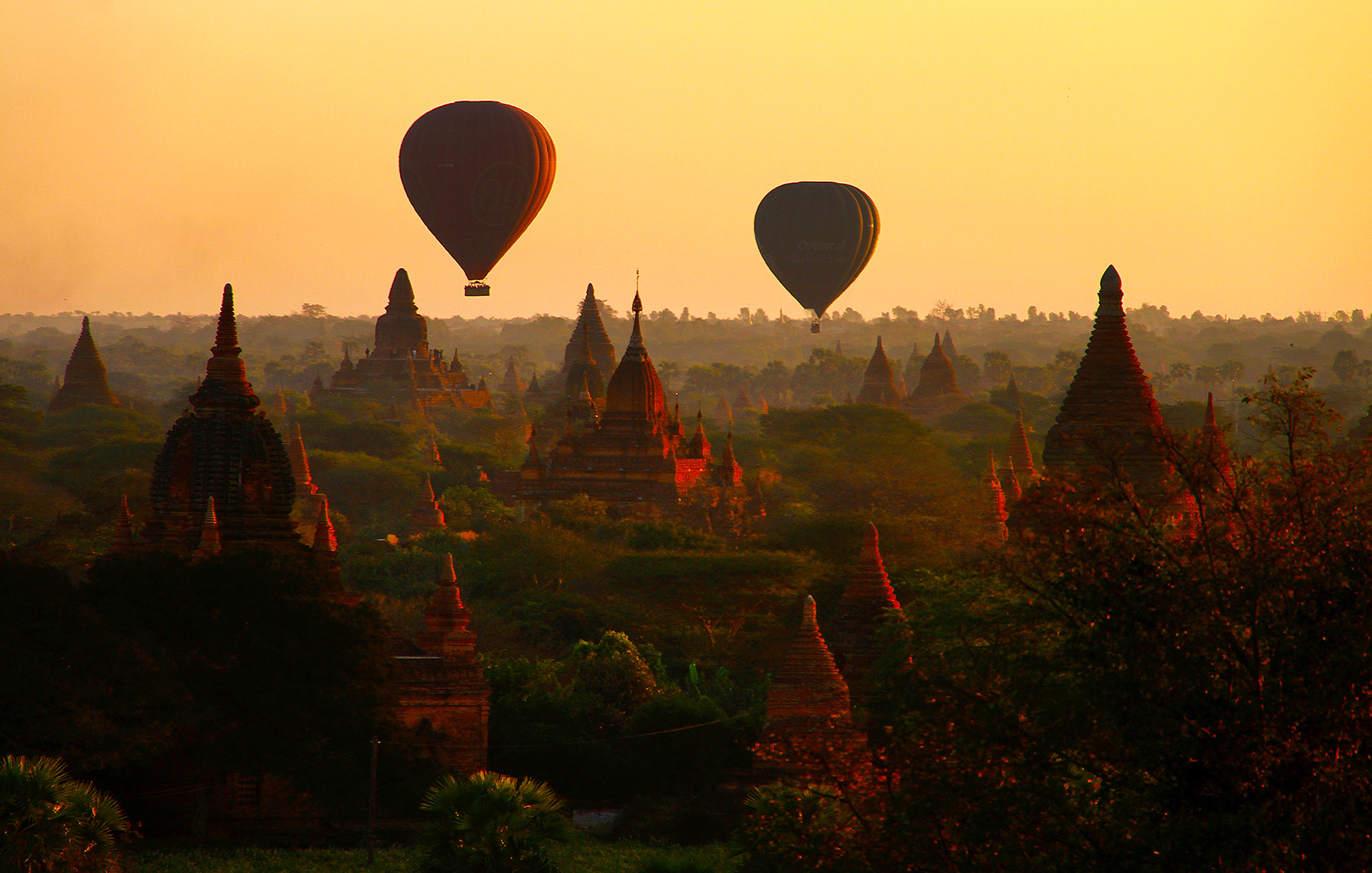 Los escenarios más espectaculares para verlos desde el cielo Bagan-Myanmar