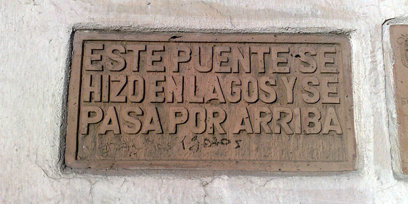 Letrero del puente de Lagos de Moreno
