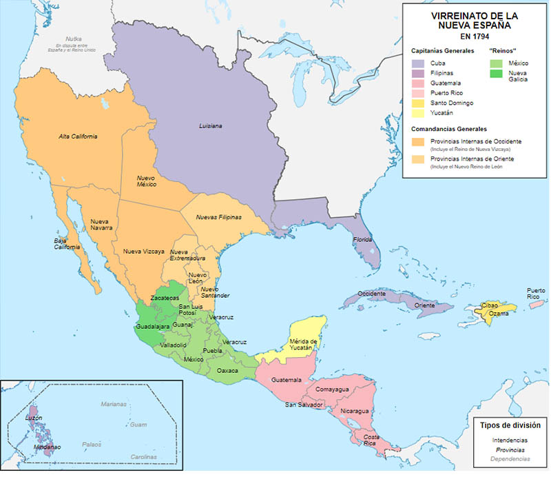 Mapa de la Nueva España