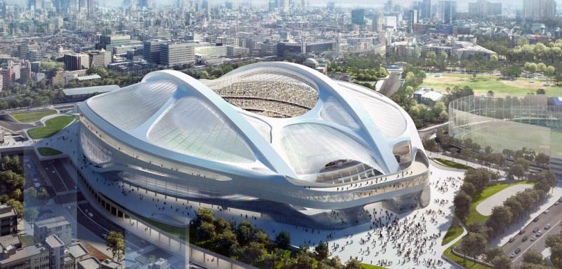 Prototipo del estadio olímpico de Tokio 2020