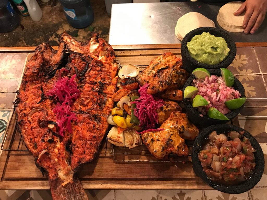 Platillos de mariscos mexicanos del mar