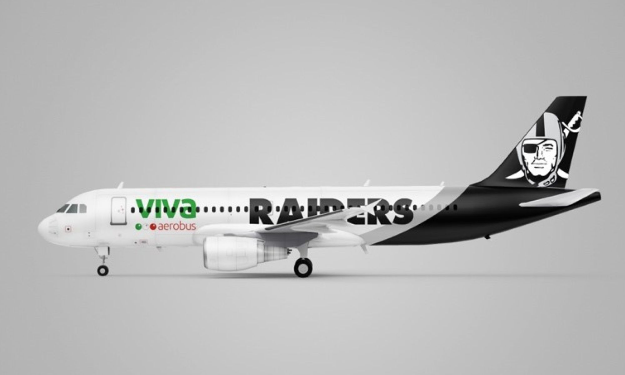 Los aviones de Viva Aerobus se visten de Los Raiders