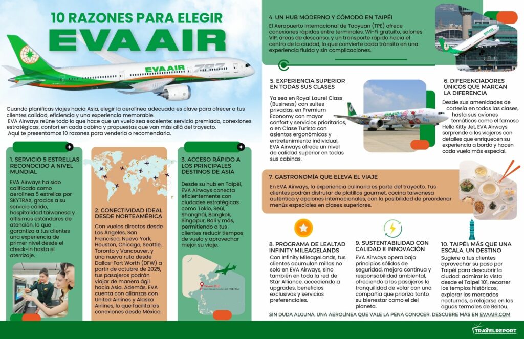 Razones para elegir Eva Air