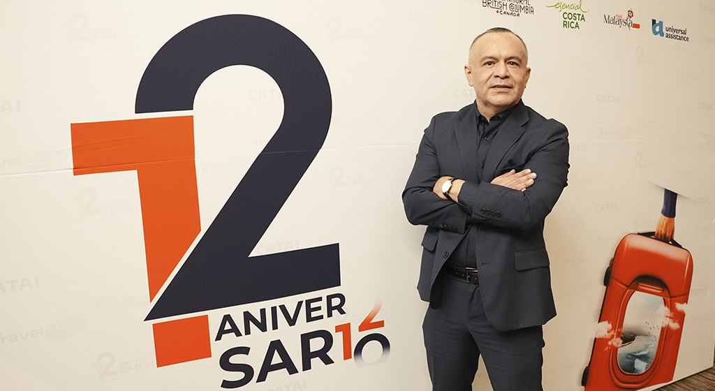 Miguel Galicia CEO de Travel Shop durante la celebración del 12 aniversario de la operadora turística en Ciudad de México